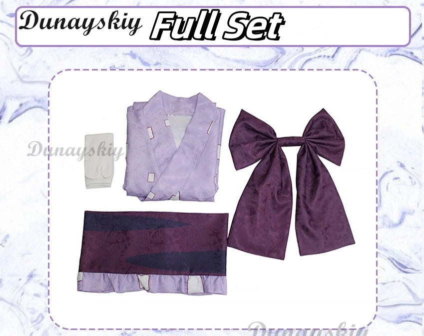 Anime Daki Ume Entertainment District Arc Yuukaku-Hen Cosplay Costume Wig Childhood Kimono Halloween Carnival Suit