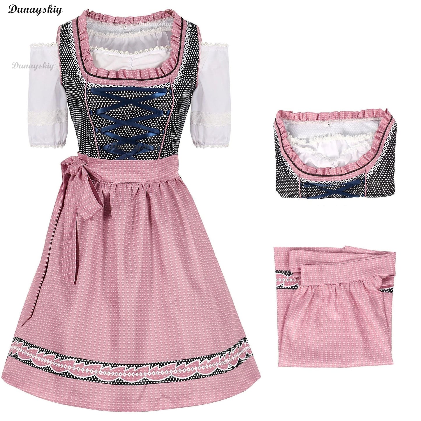 Bavaria Oktoberfest Costume Dirndl Dress Wench Maid Dress German Beer Girl Apron Outfit Maid Cosplay Halloween Party Dresses