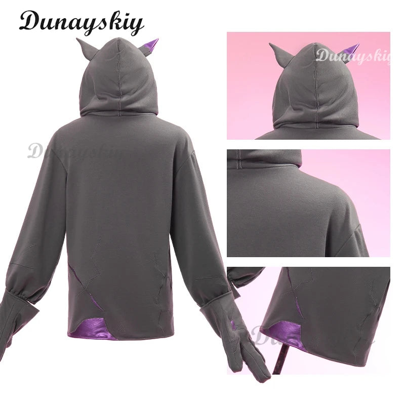 Infinity Nikki Cosplay Costume Wig Grey Hoodie Lolita Set Women Kawaii Girls Sweet Outfit Halloween Party Outfit
