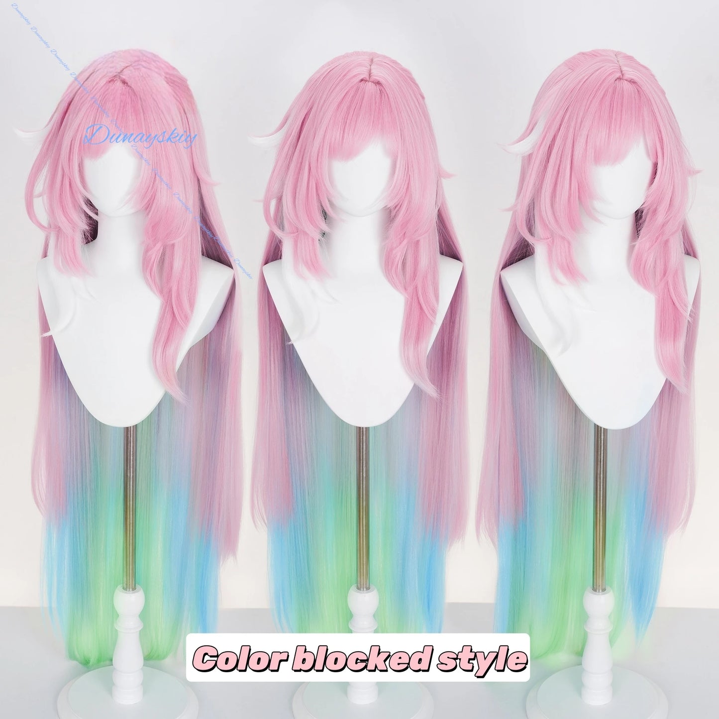 Game Honkai Star Rail Cyrene Cosplay Wig Pink Blue Long Hair Headwear Elysia Amphoreus 120cm Women Girls Halloween Party Props