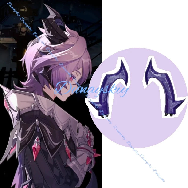 Genshin Impact Durin Cosplay Wig Purple Pink 2 Style Wigs Heat Resistant Fiber Hair Halloween Party for Women Men Carnival Props