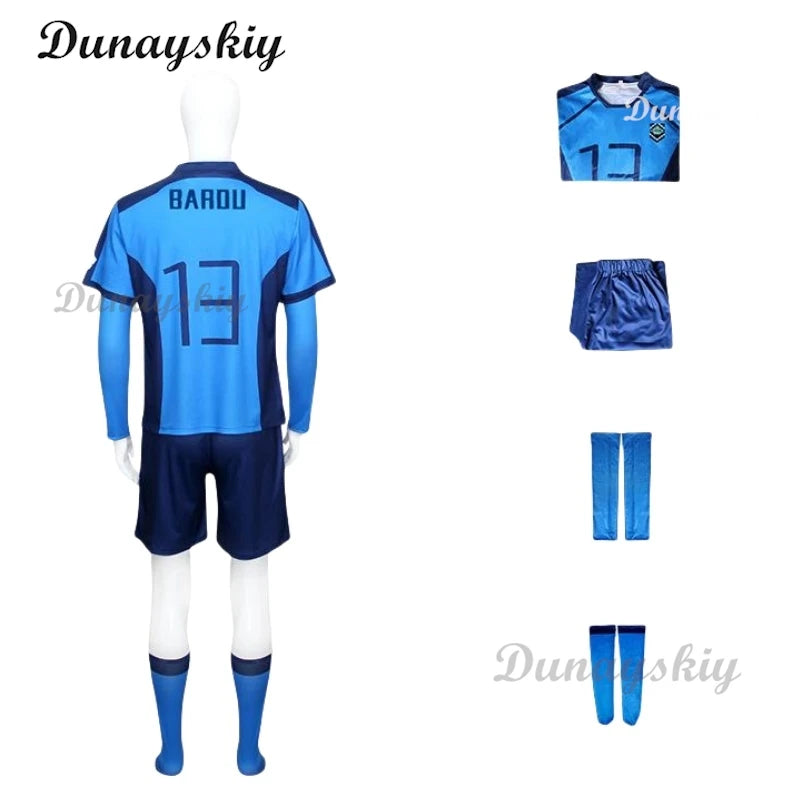 Japan Anime Blue Itoshi Sae Cosplay Costumes Shidou Ryuusei Sports Jersey Oliver Aiku Soccer Lock Jersey Football White Suit