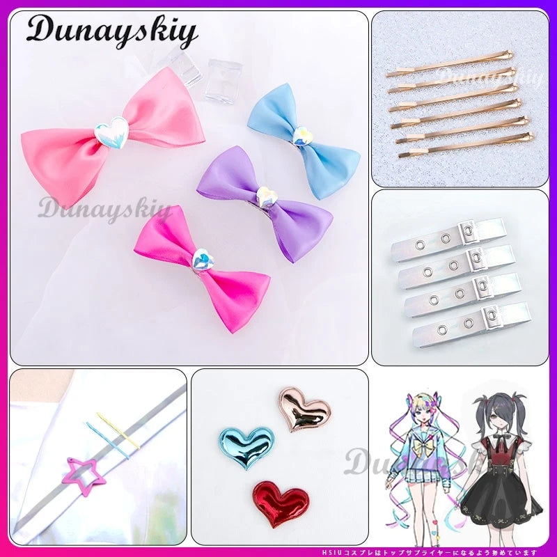 Game NEEDY GIRL OVERDOSE KAngel Cosplay Rhinestone Bowknot Hair Clips Lolita Girls Colorful Headwear Gift Customized