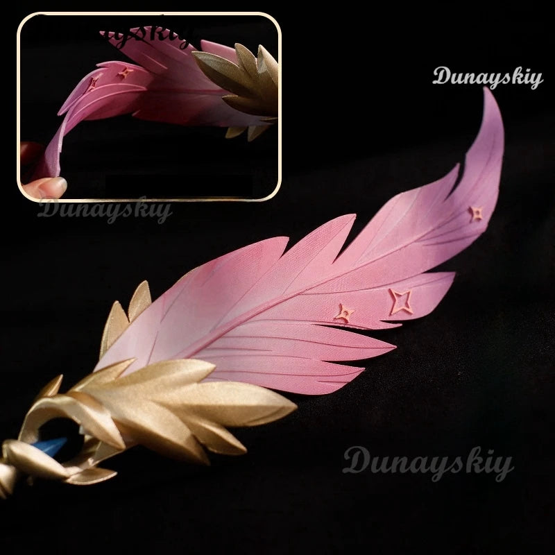 Highly Detailed Honkai: Star Rail 1:1 Replica Trailblazer's Memory Contract Feather Pen Cosplay Prop with Light-Up Feature