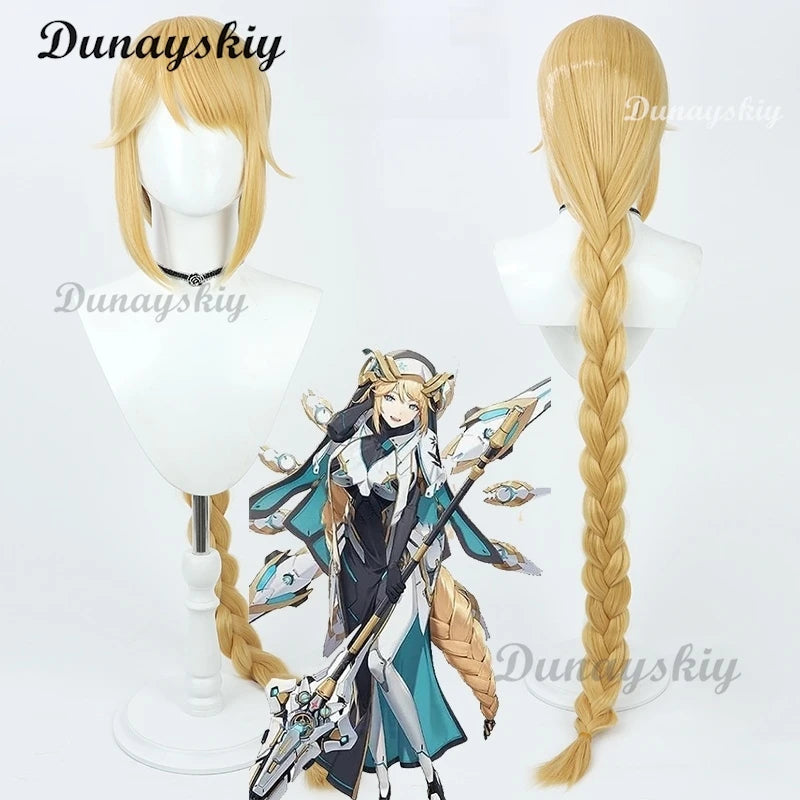 Game Nikke Rapunzel Cosplay Wig Goddess of Victory Long Golden Braided Synthetic Hair Heat Resistant Halloween Party Wigs