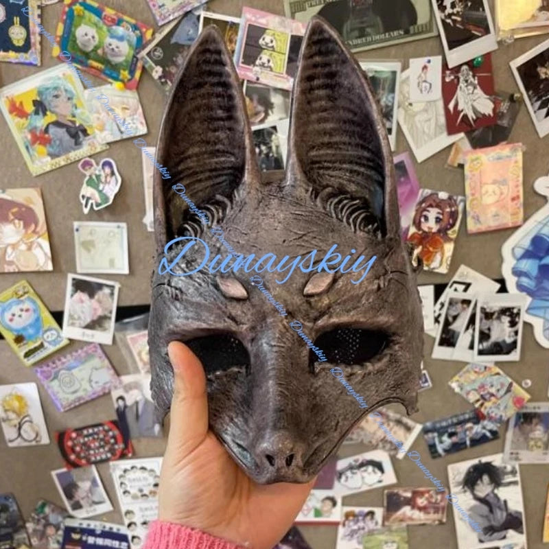 Fox Mask Hinako Shimizu Cosplay Costume Silent Game White Suit Wig Mask Earrings Halloween RolePlay Party