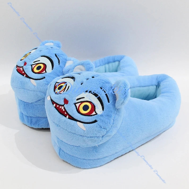2025 Kpop Demon Tiger Cosplay Shoes Plush Slippers Hunters Stuffed Shoe Home Winter cotton shoes Christmas Birthday