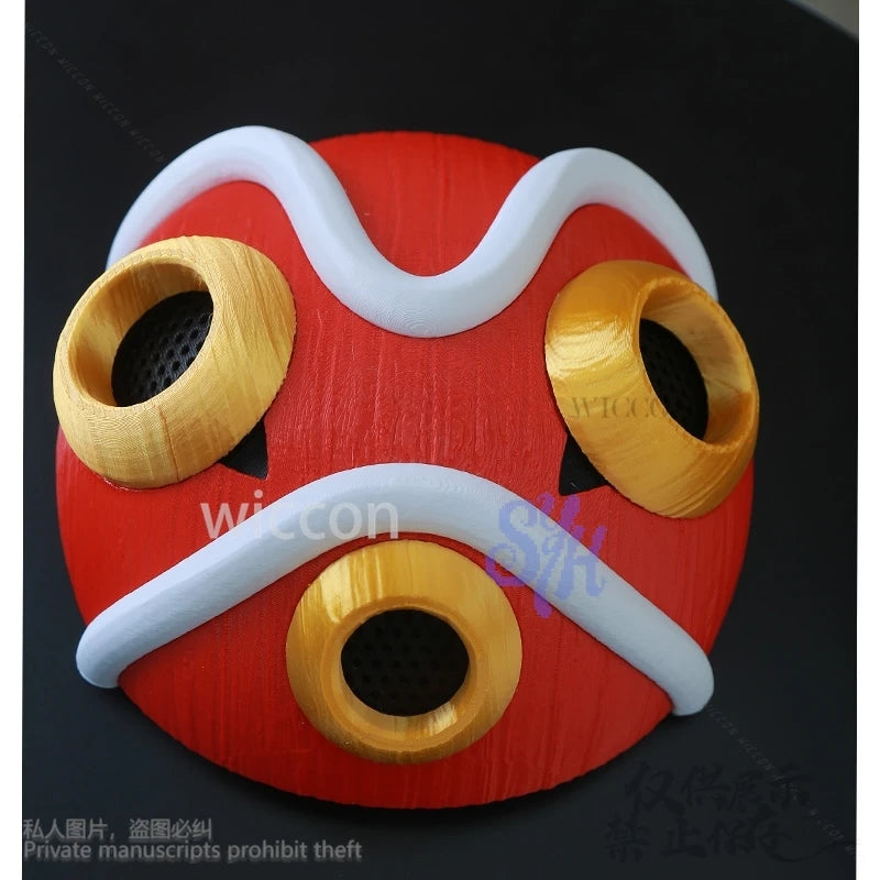 Anime Princess Cosplay Mask Earring Horror Red 3D Polylactic Acid Necklace Props Accessory Halloween Christmas Party Gifts Cos