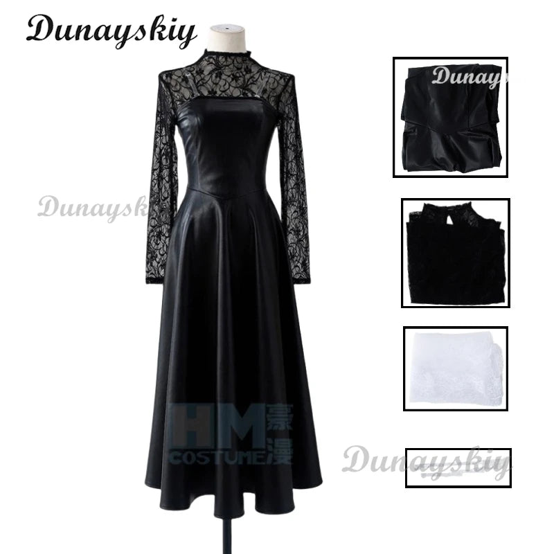 Osaragi Cosplay Anime Sakamoto Days the Order Member Ms. Osaragi Black PU Dress Roleplay Girls Outfit Halloween Party Customized