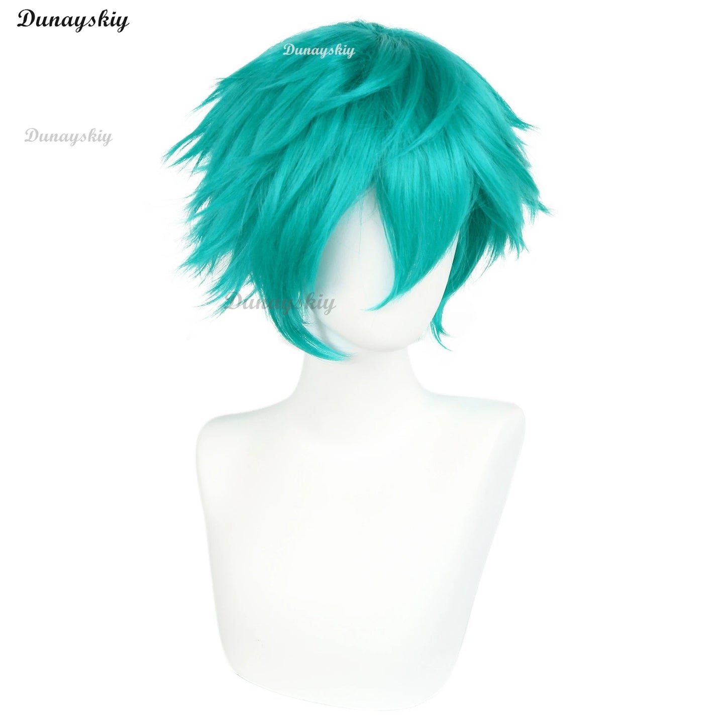 Demon Hunter Saja Boy Baby Cosplay Kpop Group Y2K Wig Hat JiraiKei Heat Resistant Halloween Short Blue Green Hair Cos Outfit