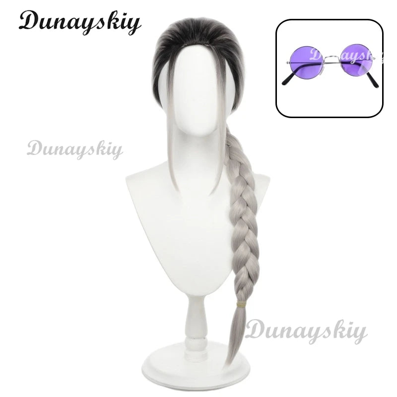 Anime Gokurakugai Tao Saotome Cosplay Wig Glasses Long Hair Ponytail Alma Halloween Party for Women Girls Props Customized