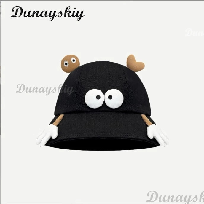 Cute Frog Bucket Hats Cosplay Accessories Women Bucket Hat Women Summer Outdoor Sun Fishing Cap Cotton Wild Panama Decorative