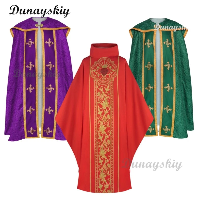 Muslim Dress Cloak Cape Cosplay Costume Jubba Thobe Prayer Robe Gown Retro Medieval Priest Monk Missionary Party Halloween