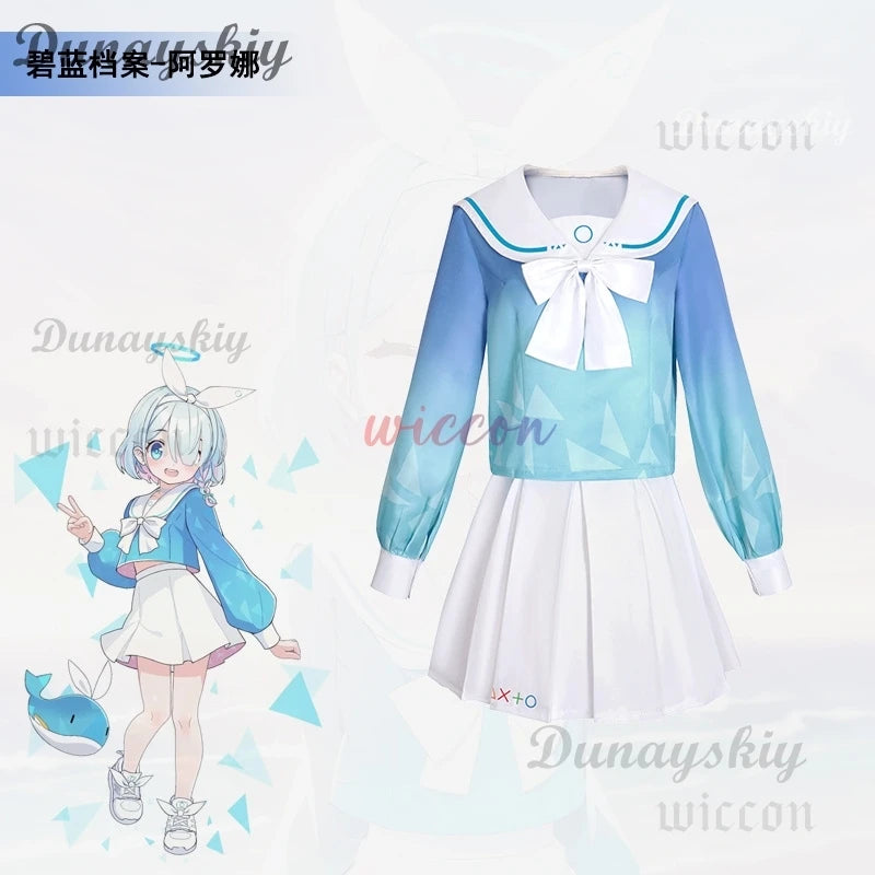 Game Blue Archive Project MX Arona Cosplay Costume Wig Anime School Sailor JK Uniform Hallowen Role Play Suit