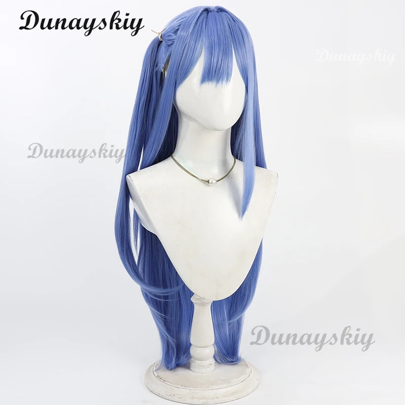 Game NIKKE：The Goddess of Victory Synthetic Hair Arcana Cosplay Wig 80cm Long Blue Ponytail Wigs Customized