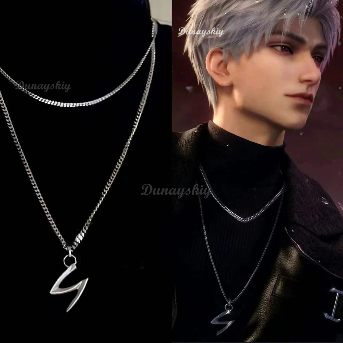 Anime Love and Deepspace Sylus Cosplay Collarbone Necklace Ornament Pendant Cartoon Accessorie Decorate Game Birthday Xmas Gift
