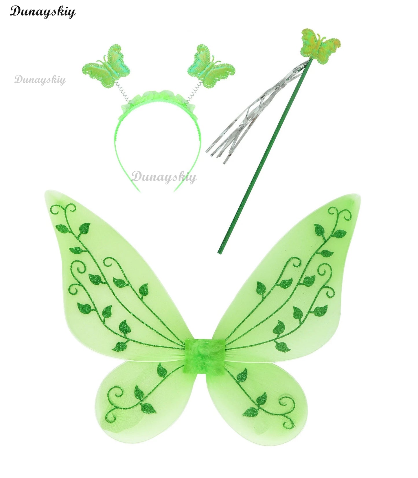 Fancy Girl Flower Fairy Tinker Green Wing Dress Bell Halloween Peter Pan Elf Cosplay costumes Masquerade Party Gowns