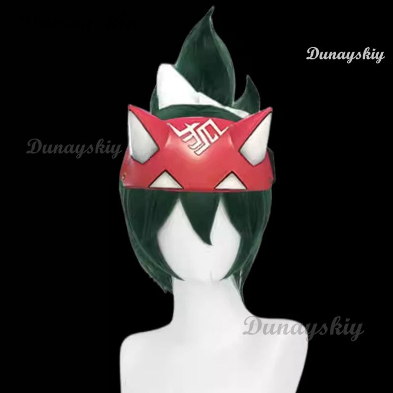 Over Cosplay Wigs Kiriko Watch Cosplay Dark Green Hair Wigs for Game Comic Con Coser Costume Party Heat Resistant Synthetic