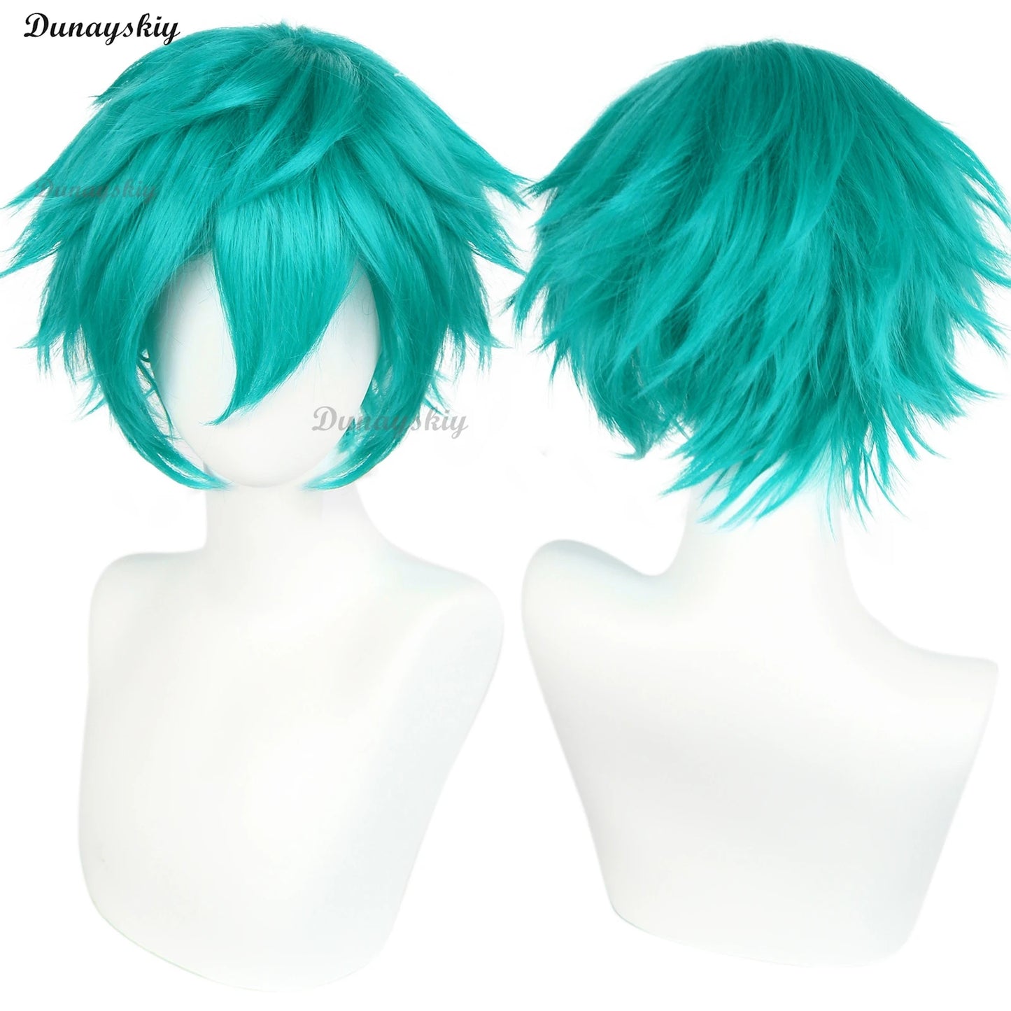 Demon Hunter Saja Boy Baby Cosplay Kpop Group Y2K Wig Hat JiraiKei Heat Resistant Halloween Short Blue Green Hair Cos Outfit