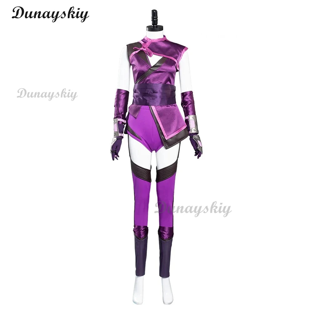Mortal Kombat 11 Cosplay Mileena Cosplay Costume Wig Dress Halloween Carnival Combat Suit Masks Roleplay Outfits Customized