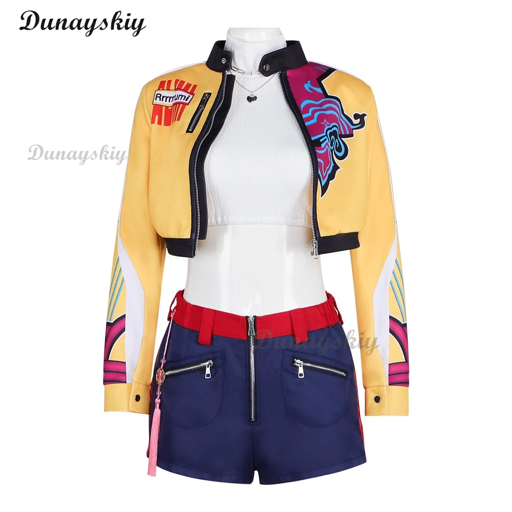 2025 Movie Devil Hunters Cosplay KPOP Girl Group Mira Zoey Rumi Cosplay Colorful Uniform Halloween Party Sexy Outfit for Woman