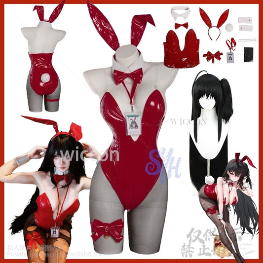 Azur Lane Cosplay IJN Taihō Game Anime Costume Wig Red Sexy Bikini Bunny Girls Summer Swimwear Y2k Rabbit Headband Halloween