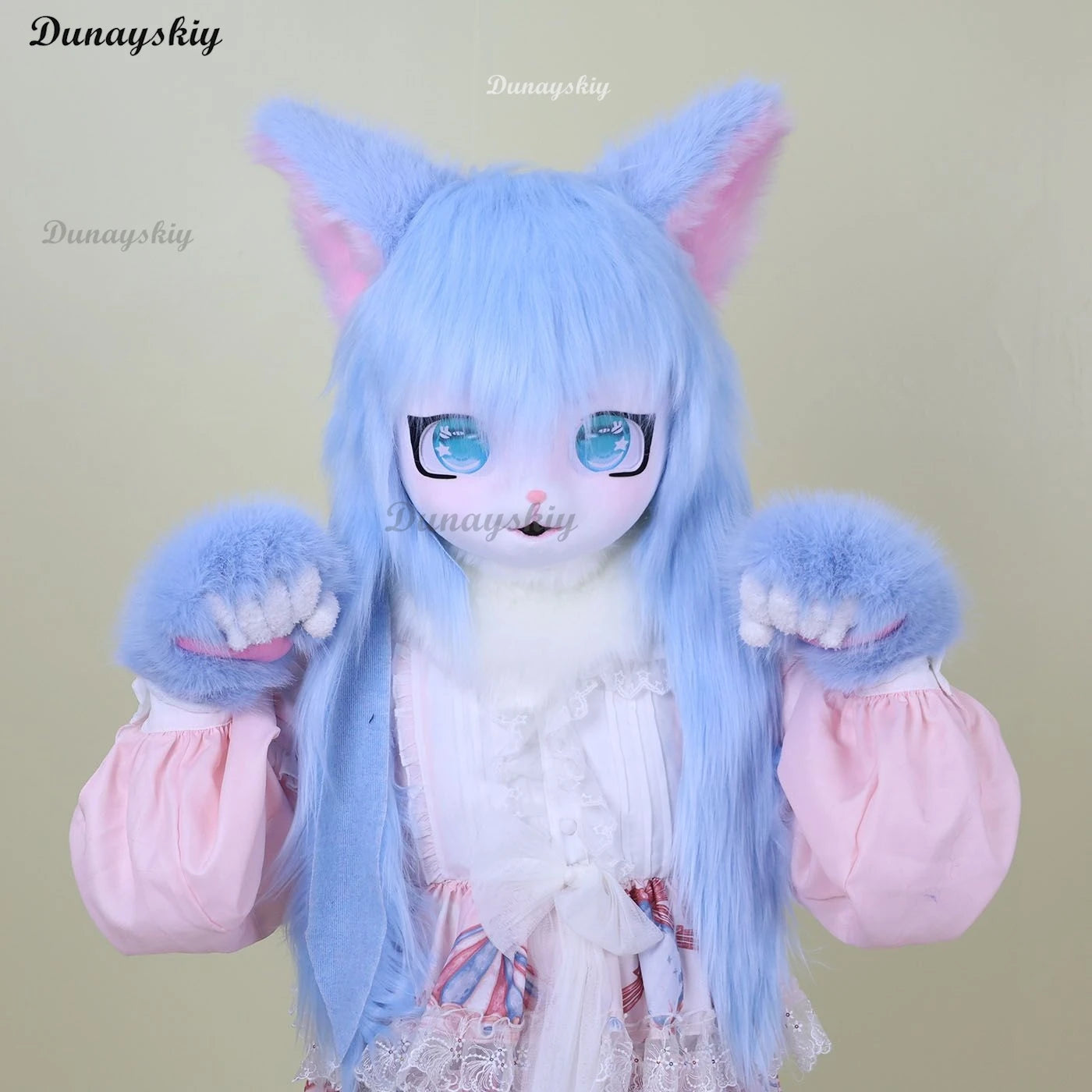Furry Kigurumi Head Base Cosplay Costume Cat Kig Head Mask Headset Rabbit Doll Party Animal Costume Performance Prop