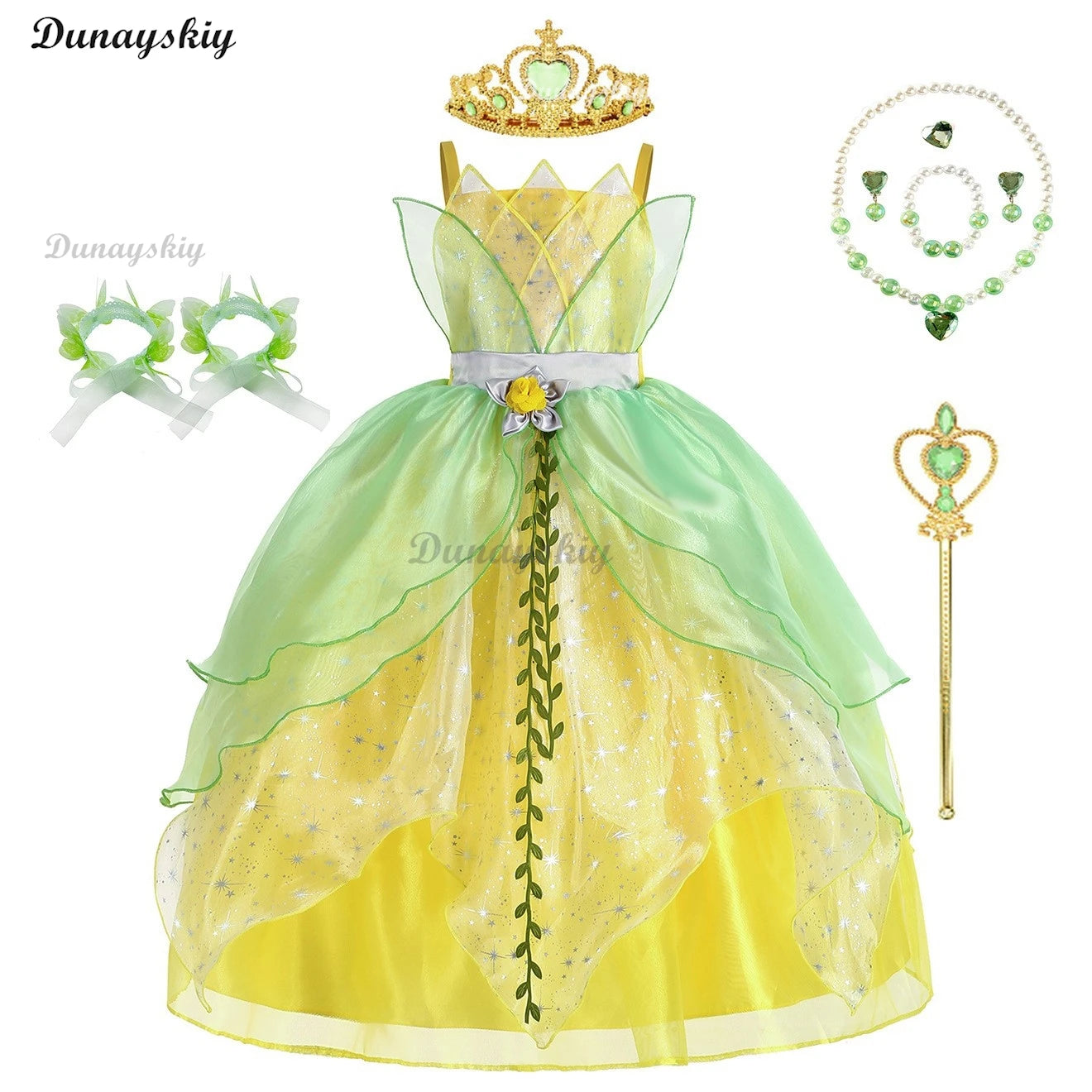 Fancy Girl Flower Fairy Tinker Green Wing Dress Bell Halloween Peter Pan Elf Cosplay costumes Masquerade Party Gowns