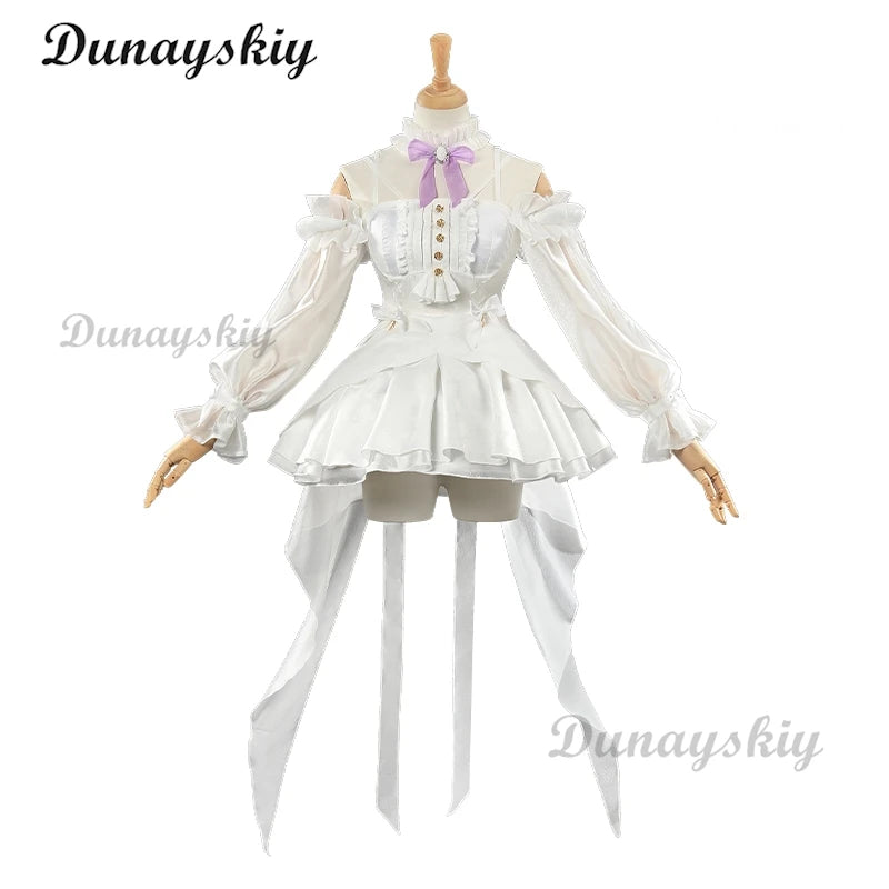 Nikke The Goddess Of Victory Dorothy Cosplay Costume Wig White Princess Dress Role Play Outfits Halloween Carnival Party Uniform