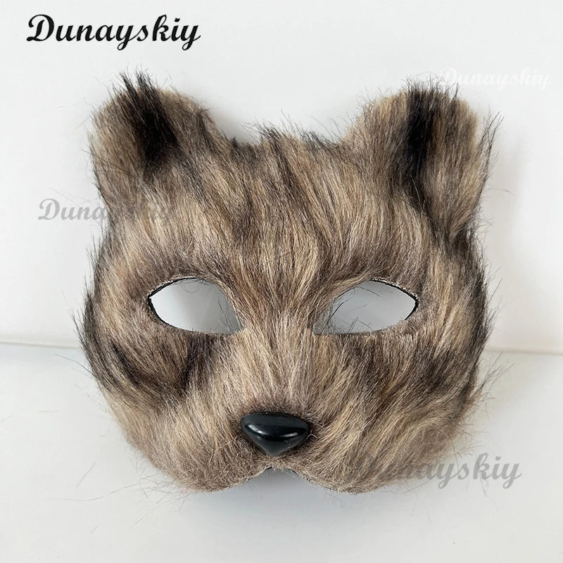 Fluffy Fur Fox Ear Headpiece Tail Cat Claw Glove Headband Necklace Cute Fox Japanese Anime Cosplay Costume Accessory Halloween
