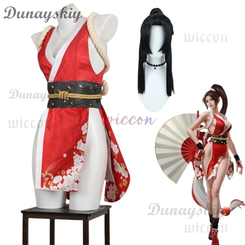 Streetfighter Cosplay Mai Shiranui Cosplay Costume Women Disguise Clothes Roleplay Outfits Fantasy Halloween Carnival Party Suit