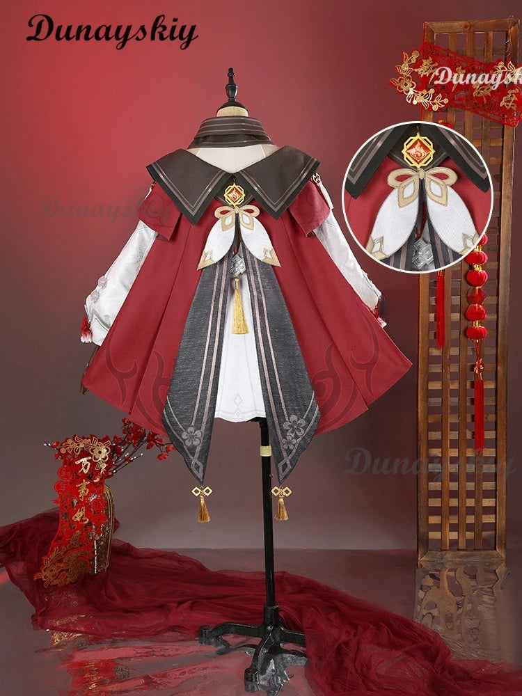 Genshin Impact Hutao New Skin Cosplay 2025 Genshin Lantern Rite Hu Tao Outfit Long Wig Halloween Xmas Cosplay Costume for Girls