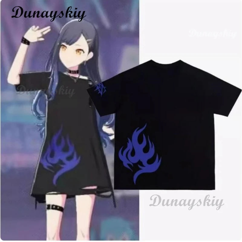 New Anime Project Sekai Aoyagi Toya Cosplay Printed Short Sleeve T-Shirt Casual Tee Fashion Vintage Shirts Versatile in Summer