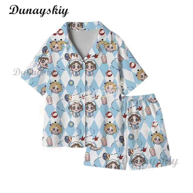 New Anime Identity V Cosplay Painter Cheerleader Acrobat Women Men Summer Short Sleeved Shorts Pajamas Home Clothes Costumes