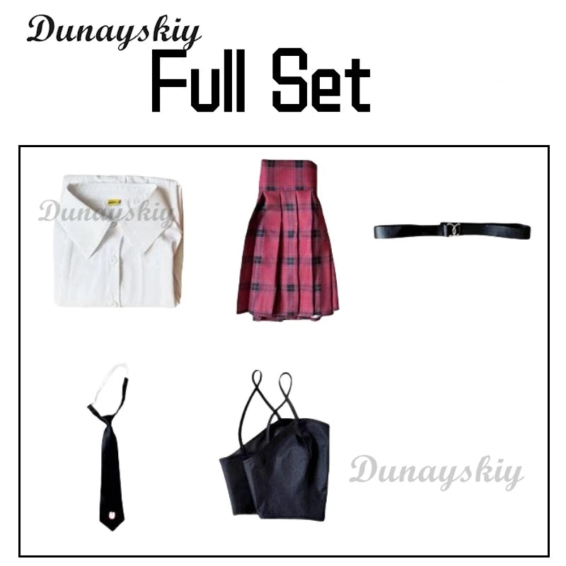 Qiao Ling Cosplay Anime LINK CLICK Yingdu Arc Costum Red Dress JK Uniform Set for Halloween Anime Role Play Customized