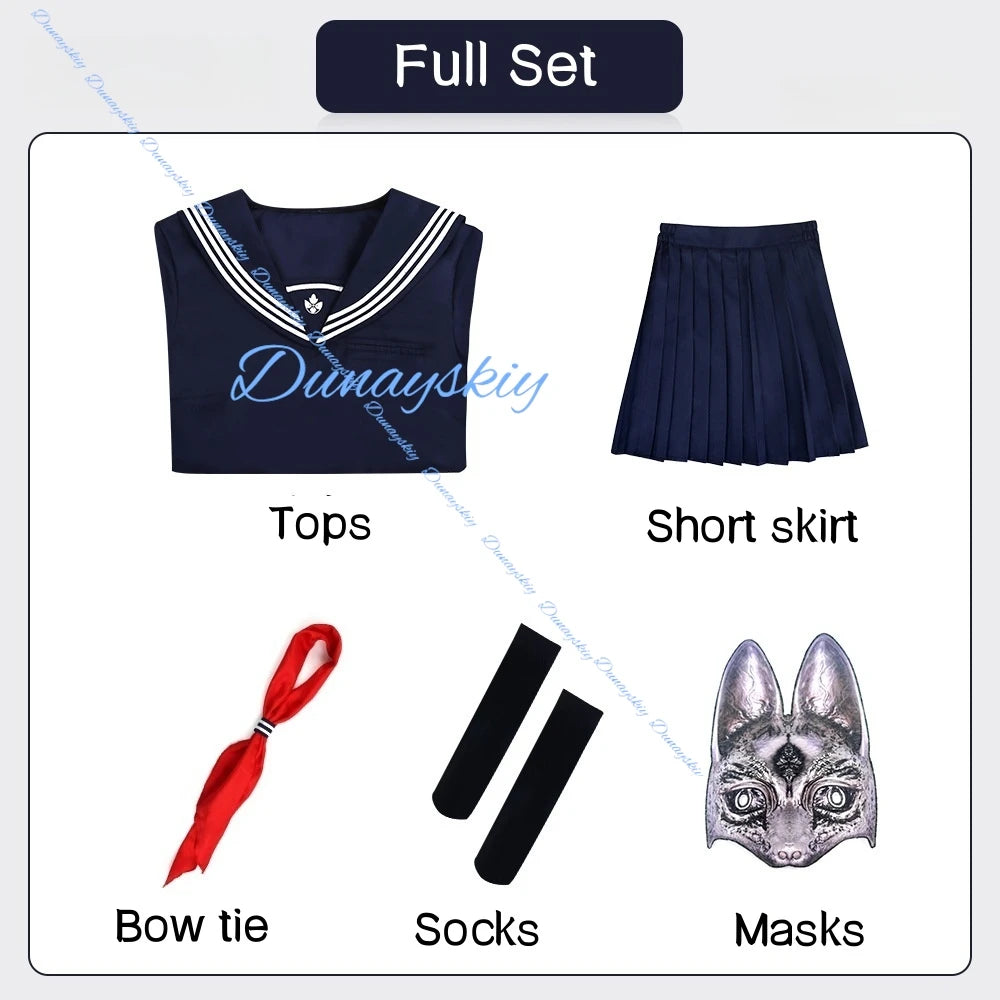 Game Silent Shimizu Hinako Sailor School Uniform Cosplay Costumes Wig Mask Hill f Halloween Party Outfits