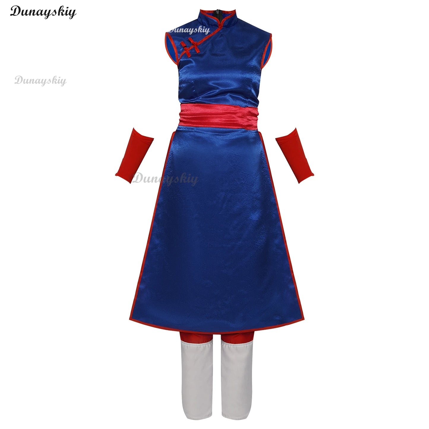 Anime Chichi Cheongsam Son Goku Cosplay Costume Wig Blue Dresses Woman Halloween Carnival Cosplay Chichi Clothes Customized