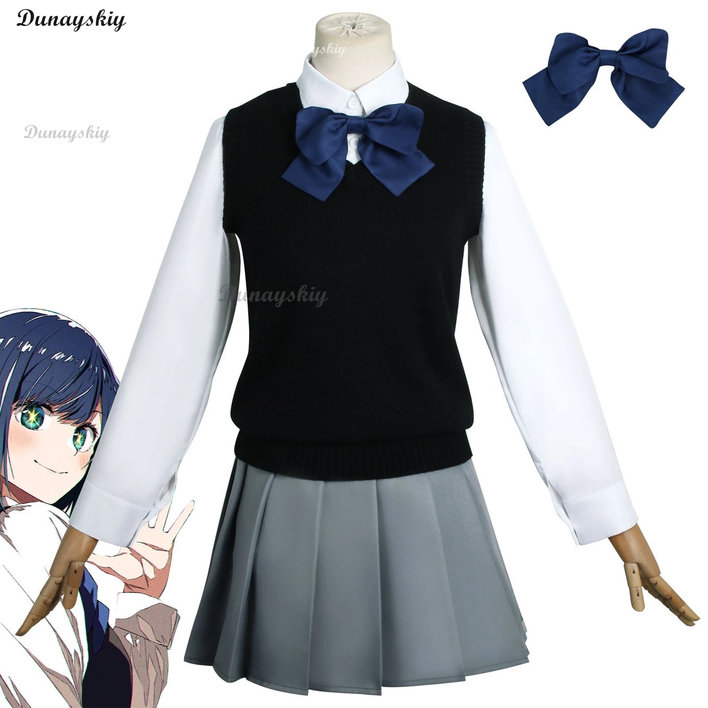 Akane Kurokawa Cosplay Costume Wig Anime Oshi No Ko JK Uniform Dress Tie Hoshino Akuamarin Aqua Halloween for Women Costume Cos