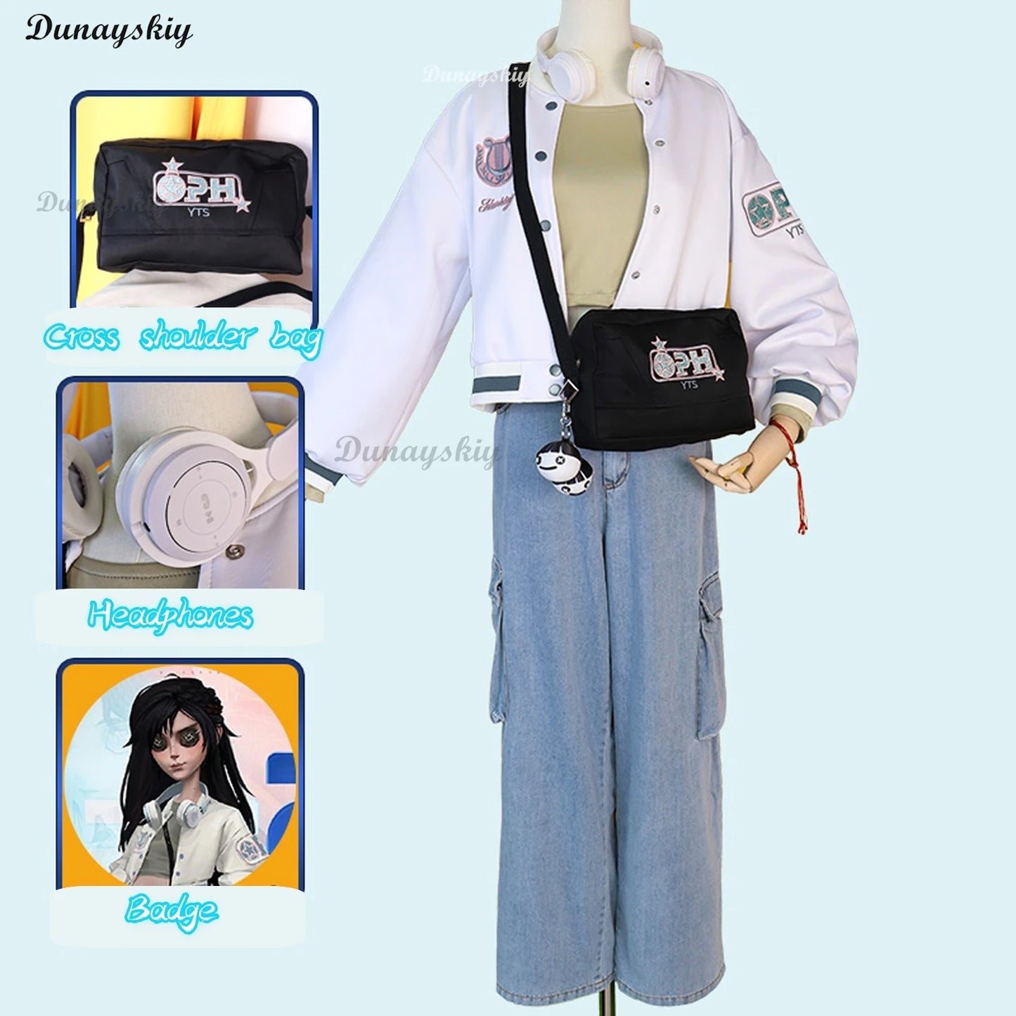 Game Identity V Antiquarian Qi Shiyi Cosplay Costume Wig Cute Party Suit Coat Shirt Pants Halloween Carnival Customized