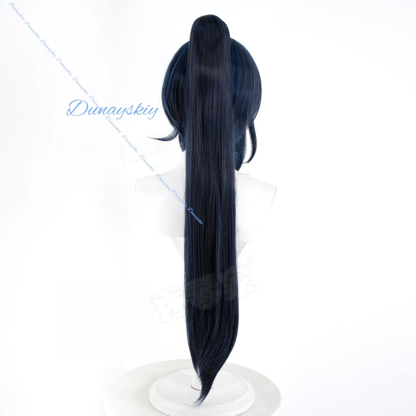 Game Limbus Company Hong Lu Cosplay Wig 80cm Dark Blue Grey Wigs For Women Men Cosplay Anime Hair Halloween