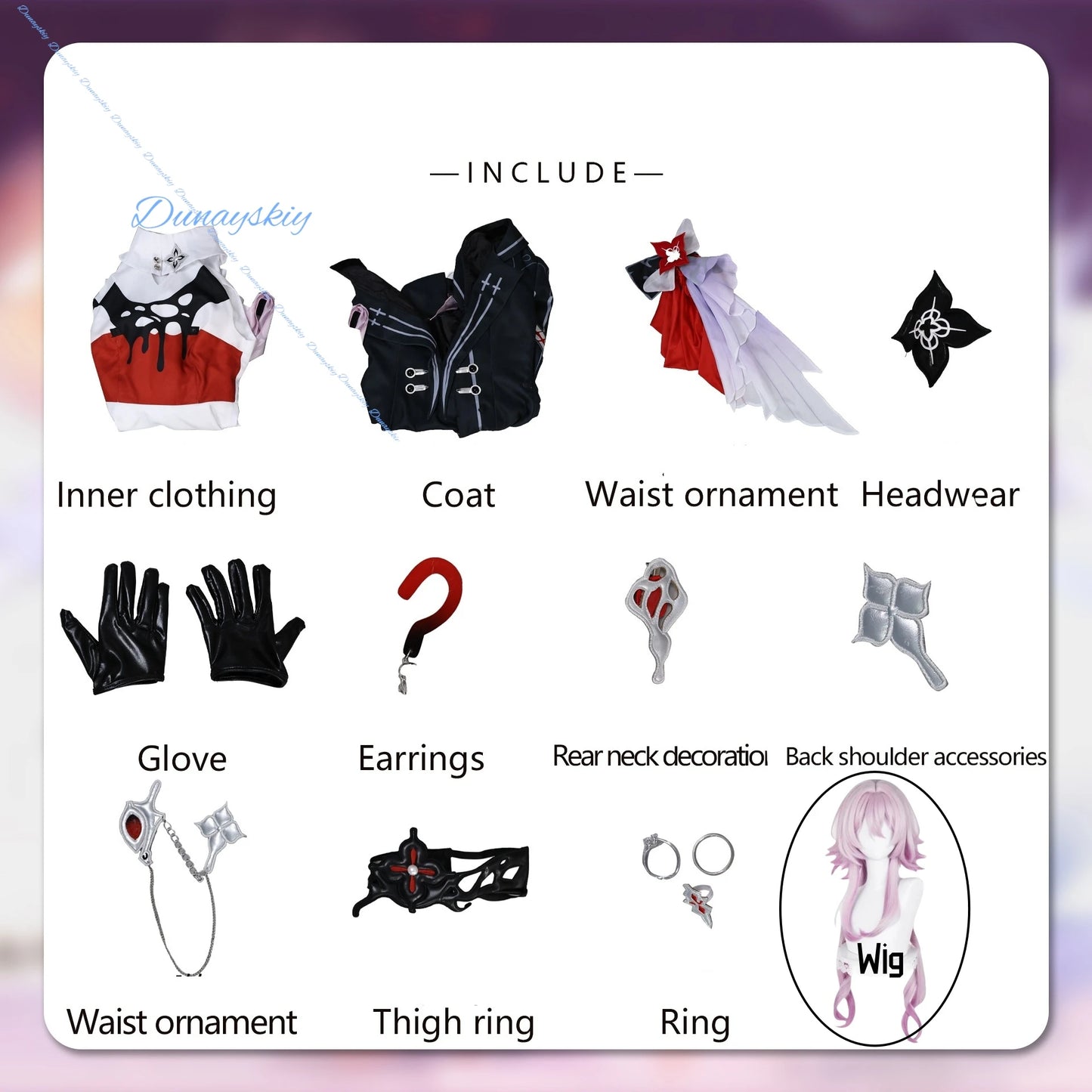 Game Honkai Star Rail Evernight Cosplay Costume Wig Dress Headwear Accessories Gloves Prop Women Girls Amphoreus March 7th Party