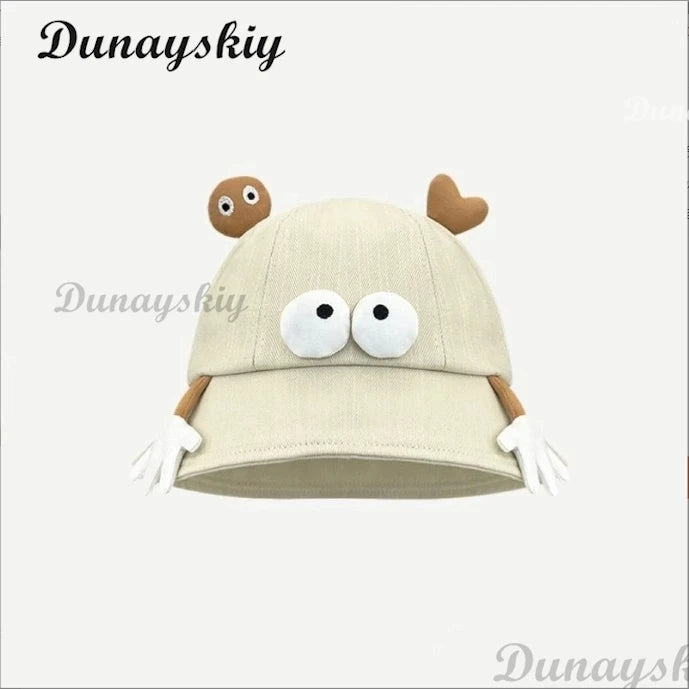Cute Frog Bucket Hats Cosplay Accessories Women Bucket Hat Women Summer Outdoor Sun Fishing Cap Cotton Wild Panama Decorative