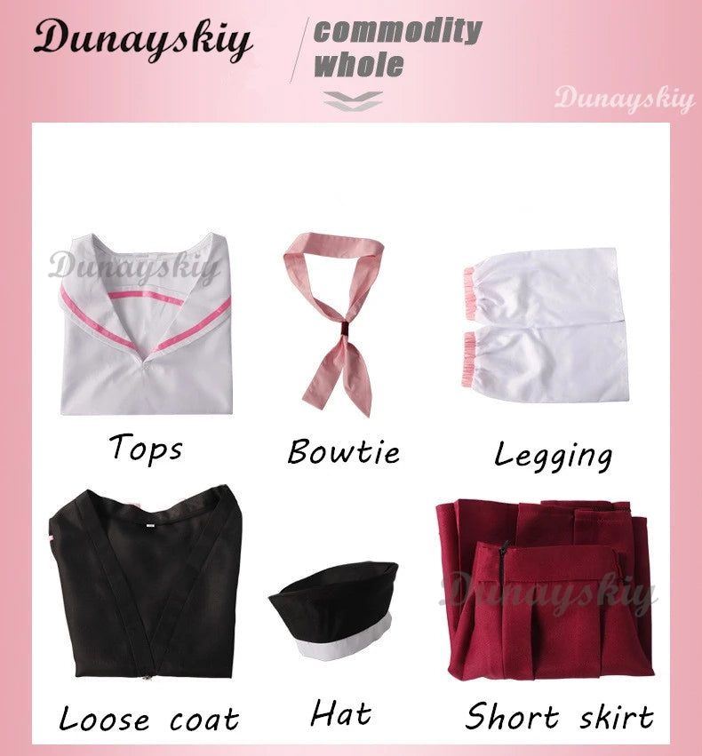 Blue Archive Shimoe Koharu Cosplay Costume Sailor Uniform Suit With Hat Wing Women Girl Halloween Party Outfit Headwear Halo Wig