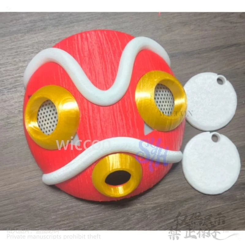 Anime Princess Cosplay Mask Earring Horror Red 3D Polylactic Acid Necklace Props Accessory Halloween Christmas Party Gifts Cos