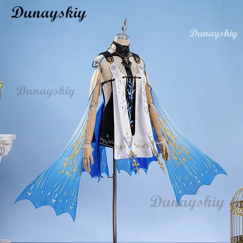 Game Wuthering Waves WuWa Cartethyia Cosplay Costume Wig Headwear Dress Carnival Halloween Party Role Play Wig Shoes Suits Prop