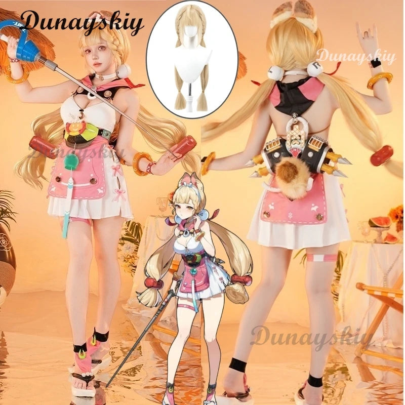 Zenless Zone Zero Alice Cosplay Summer Swimsuit Sexy Costume Cat Ear Tail Set Spook Shack Roleplay Anime Game Halloween