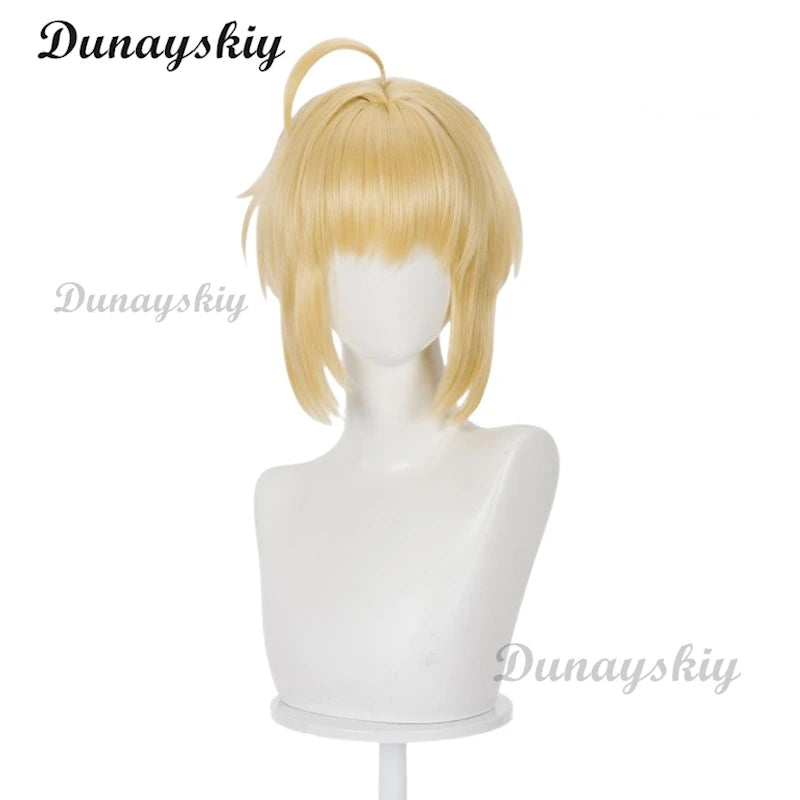 Honkai: Star Rail x Fate/stay night Saber Archer Official Cosplay Wig Gilded Gold Braided Ponytail Anime Cosplay Wig Hair