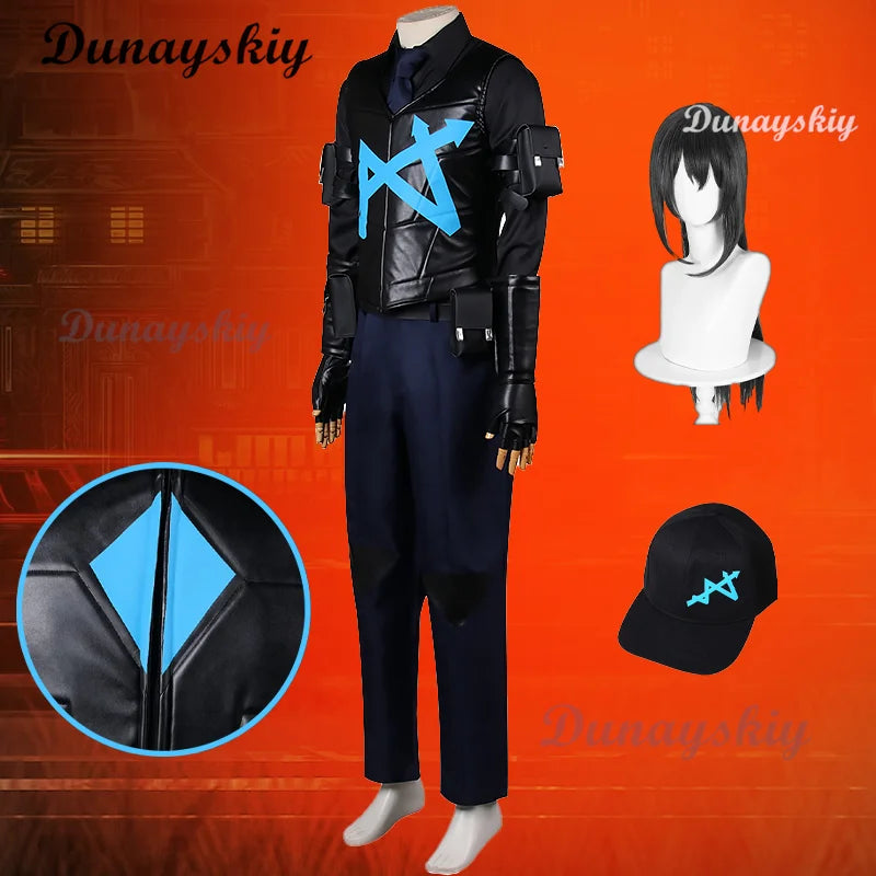 Game Limbus Company  Hong Lu Cosplay Costumes Hong Lu Uniform Clothing Wigs Long Black Jacket Halloween Carnival Costumes anime