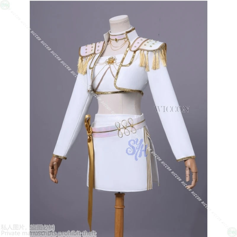 Huntrix WHAT IT SOUNDS LIKE Stage Mira Cosplay Uniform Anime Movie Kpop Demon White Korea Idol Sexy Mini Dress Halloween 코스프레