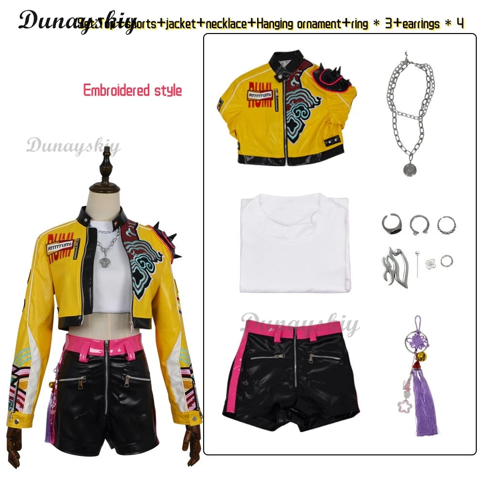 K-Pop: Demon Hunters Rumi Cosplay Costume Wig Uniform Halloween Carnival Party Christmas Play Role Clothes Clothing for Women